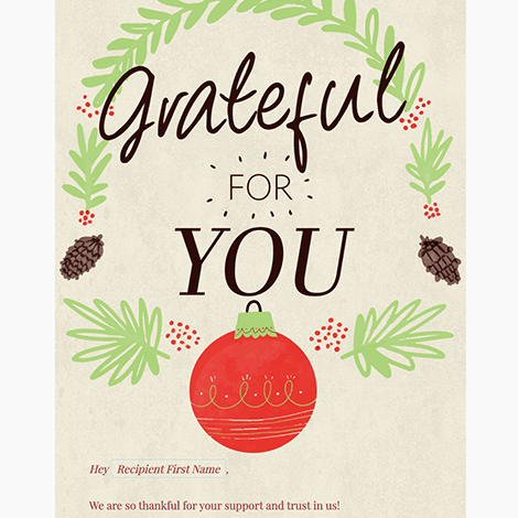 Grateful For You Client Christmas eCard